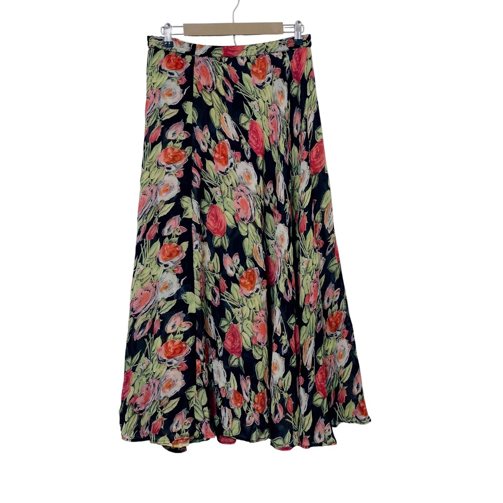 Sarah Arizona Floral Reversible Maxi Skirt Large Boho Cottagecore Romantic